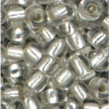 Rocailles, 2,5 mm, silber mit Silbereinzug