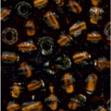 Rocailles, 2,5 mm, dunkelbraun mit Silbereinzug