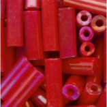 Glasstifte, 2x6,5 mm, rot-irisierend, 20g p.SB-Btl