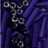 Glasstifte, 2x6,5 mm, königsblau mit Silbereinzug
