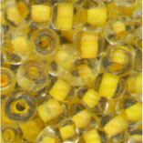 Rocailles, 2,5 mm, Kristall m. Farbeinzug goldgelb