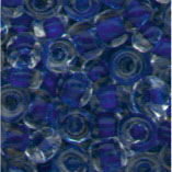 Rocailles, 2,5 mm,Kristall m.Farbeinzug dunkelblau