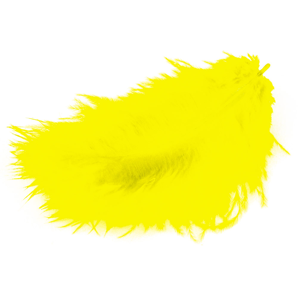 Marabufedern, gelb, ca.12 cm lang, 17 Stück
