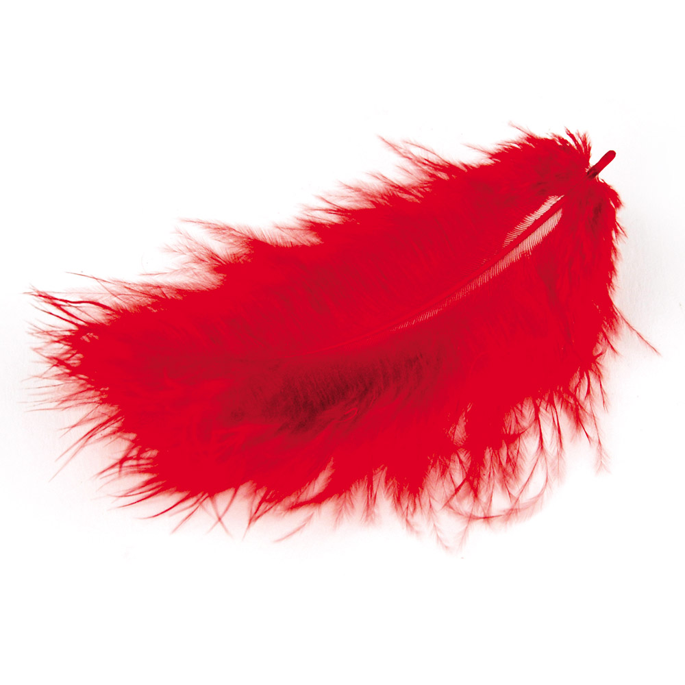 Marabufedern, rot, ca.12cm lang, 17 Stück