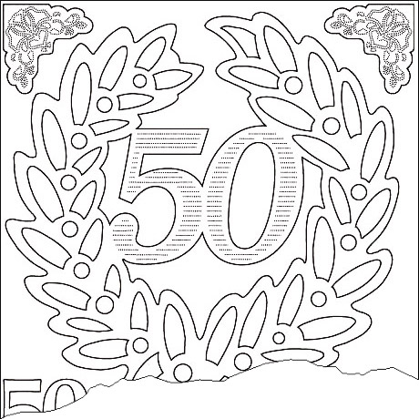 Sticker- 50, gold