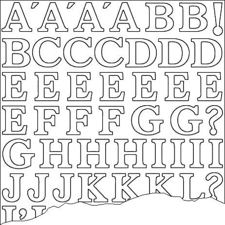 Sticker- Alphabet Großbuchstaben -silber-