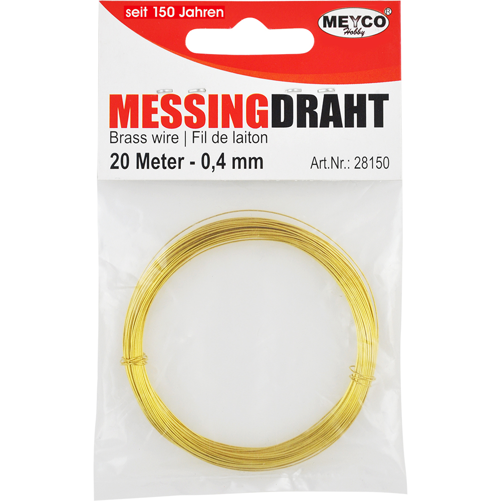 Messingdraht-Ring, ø 0,8mm x 6m im SB-Beutel