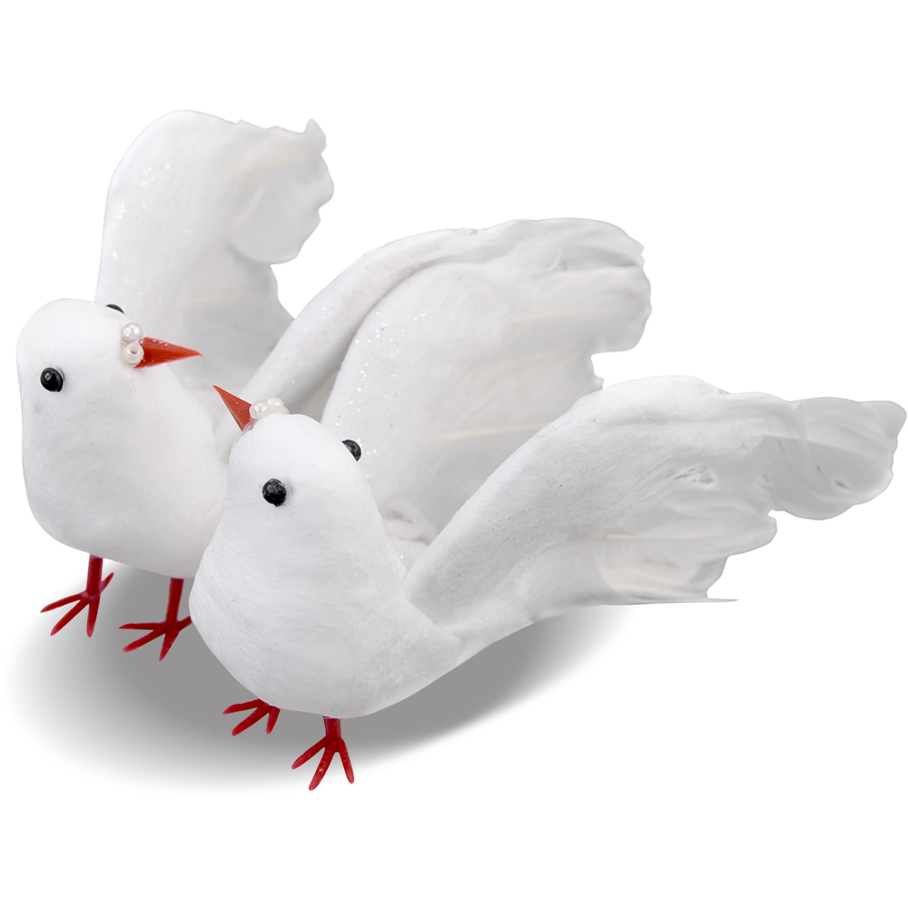 Tauben, weiß, groß, 1 Paar = 2 Stck., 16cm