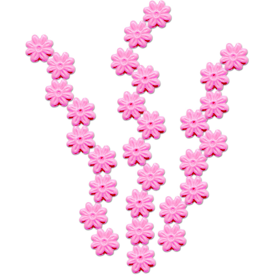 Wachs- Blüten, rosa, 8x8mm, 29 Stück