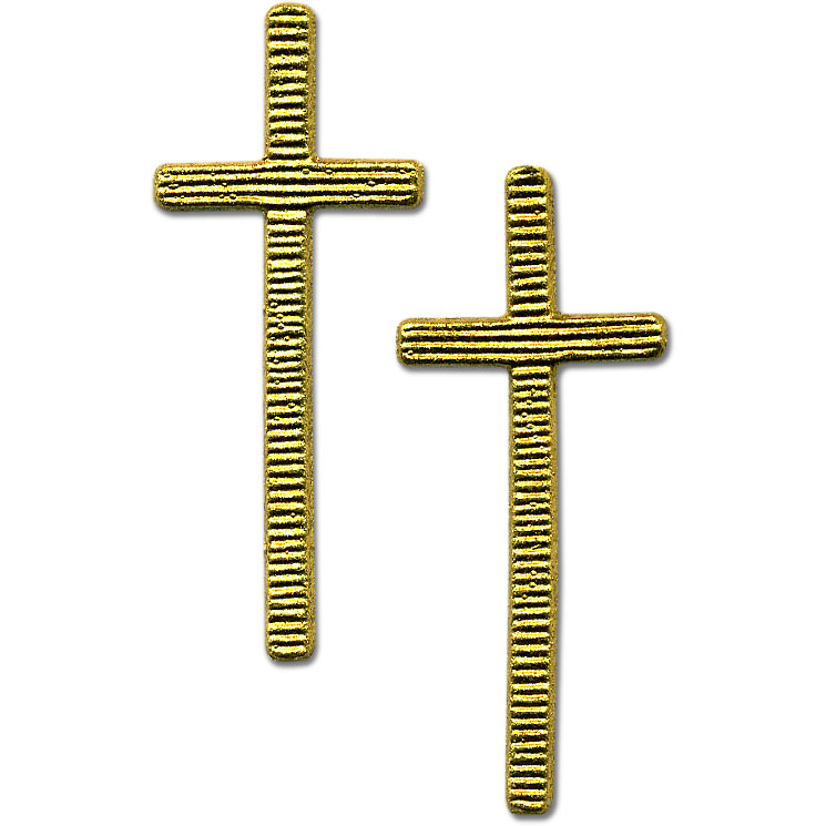 Wachs- Kreuz, geriffelt, gold, 50x20mm, 2 Stück