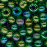 Rocailles im Döschen, 2,5mm, grün/irisierend