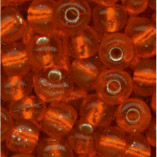 Rocailles im Döschen, 2,5mm, mandarin/Silbereinzug