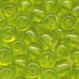 Rocailles im Döschen, 2,5mm, grasgrün/transparent