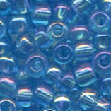 Rocailles im Döschen, 2,5mm, wasserblau/irisierend