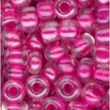 Rocailles im Döschen, 2,5mm, pink/Farbeinzug