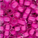 Rocailles im Döschen, 2,5mm, pink/Farbeinzug