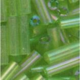 Glasstifte im Döschen, 7x2mm, hellgrün/irisierend
