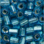 Rocailles im Döschen, 2,5mm, hellblau/Silbereinzug