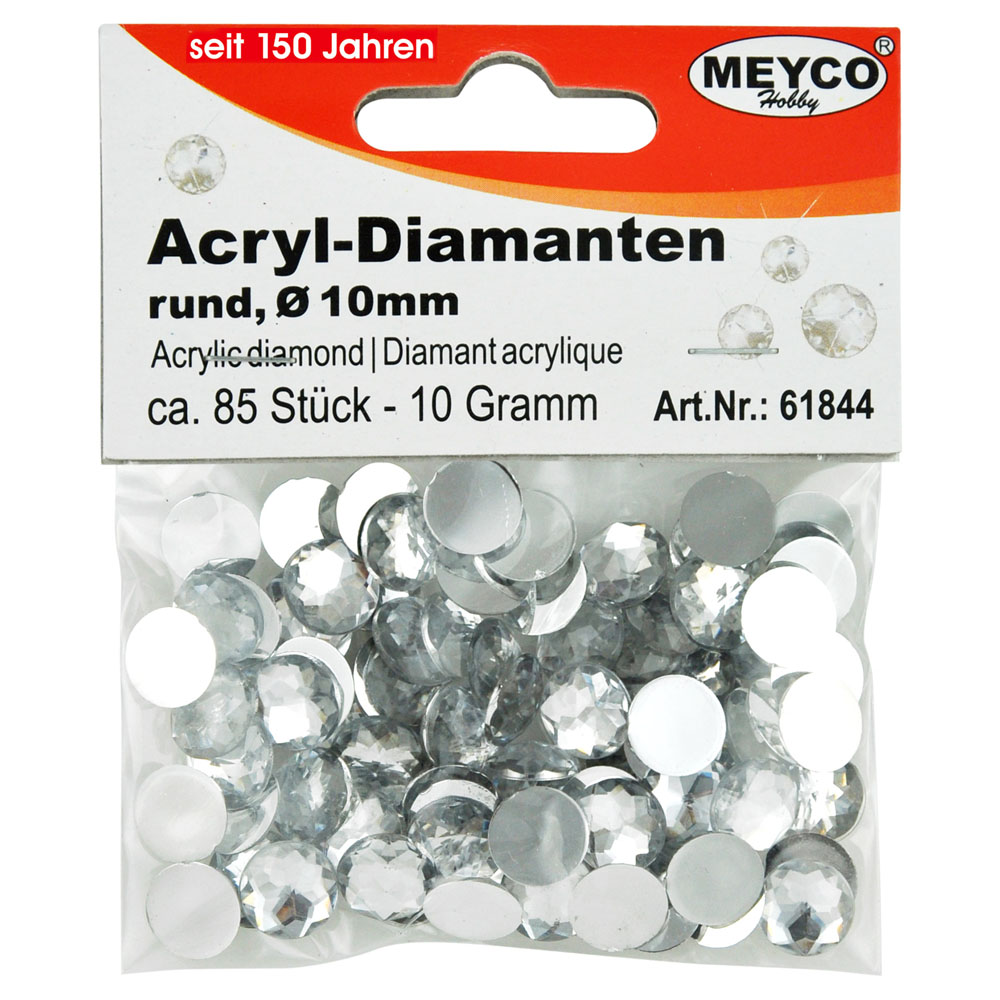 Acryl-Diamanten, Ø 10mm, 10g (ca. 85 Stück)