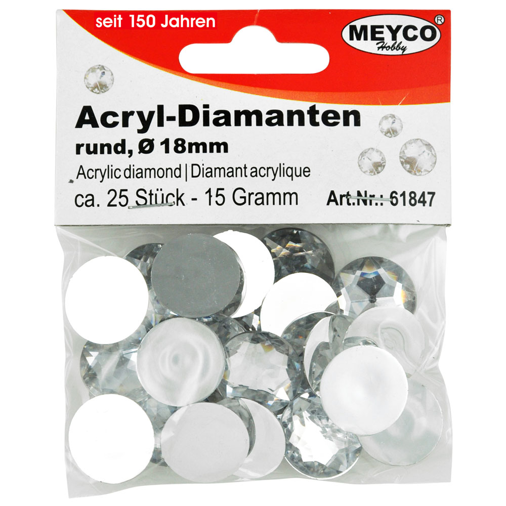 Acryl-Diamanten, Ø 18mm, 15g (ca. 25 Stück)
