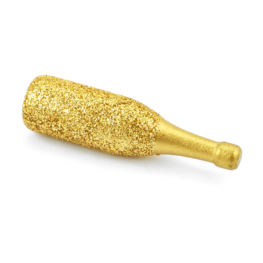 Glitzer-Sektflasche 1 Stück -gold-glitter-