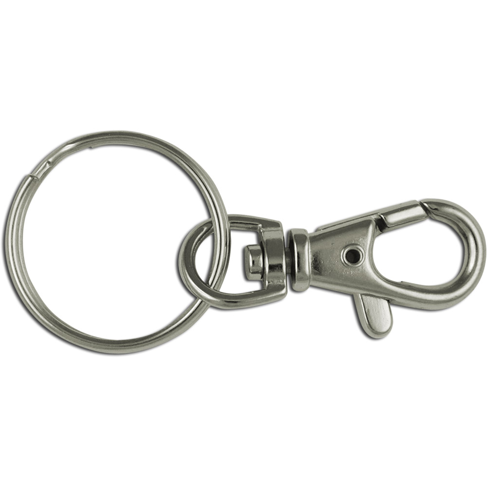 Schlüsselkarabinerhaken mit Ring, 2 Stk. a' ø 27mm