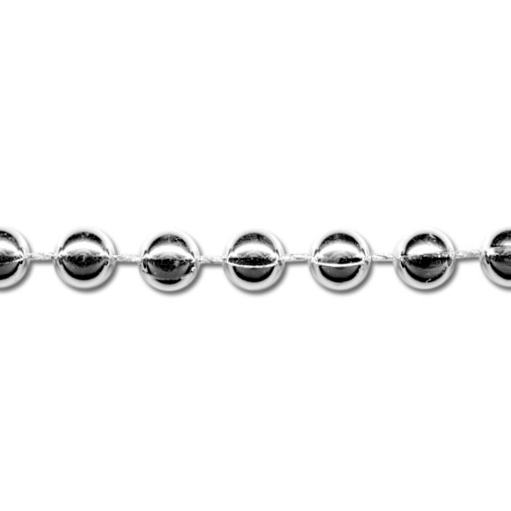 Perlenketten, ø 3 mm, 30m, silber-metallic