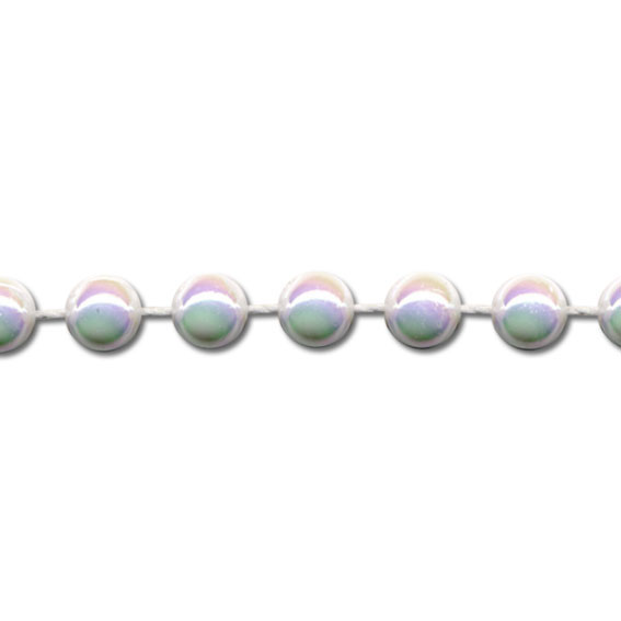 Perlenketten, ø 6 mm, 25m, iris-weiß