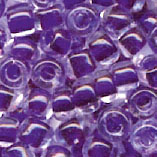 Rocailles, 2,5 mm, violett mit Farbeinzug