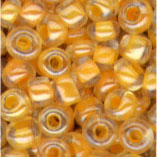 Rocailles, 2,5 mm, apricot mit Farbeinzug