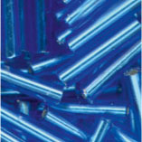 Glasstifte, 2x9 mm, türkis mit Silbereinzug