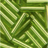 Glasstifte, 2x6,5mm, grasgrün/Silbereinzug