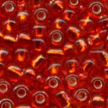 Mini-Rocailles, 2mm, rot mit Silbereinzug
