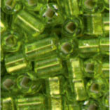 Rocailles, 2,5 mm, grasgrün mit Silbereinzug