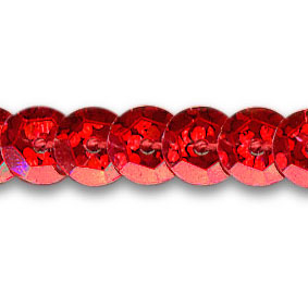 Pailletten auf Rolle, rot (holo), ø 6mm, 6m/Rolle