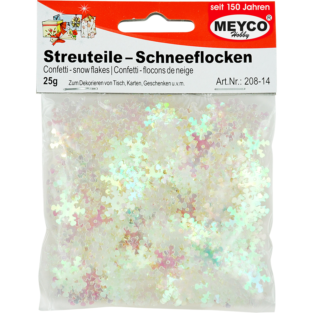 Streuteile -Schneeflocken-, transparent iris., 20g