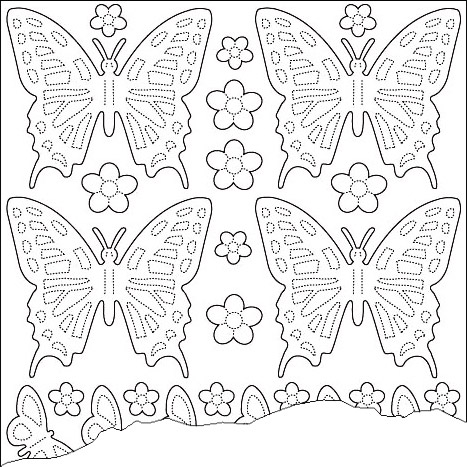 Sticker- Schmetterlinge und Marienkäfer, gold