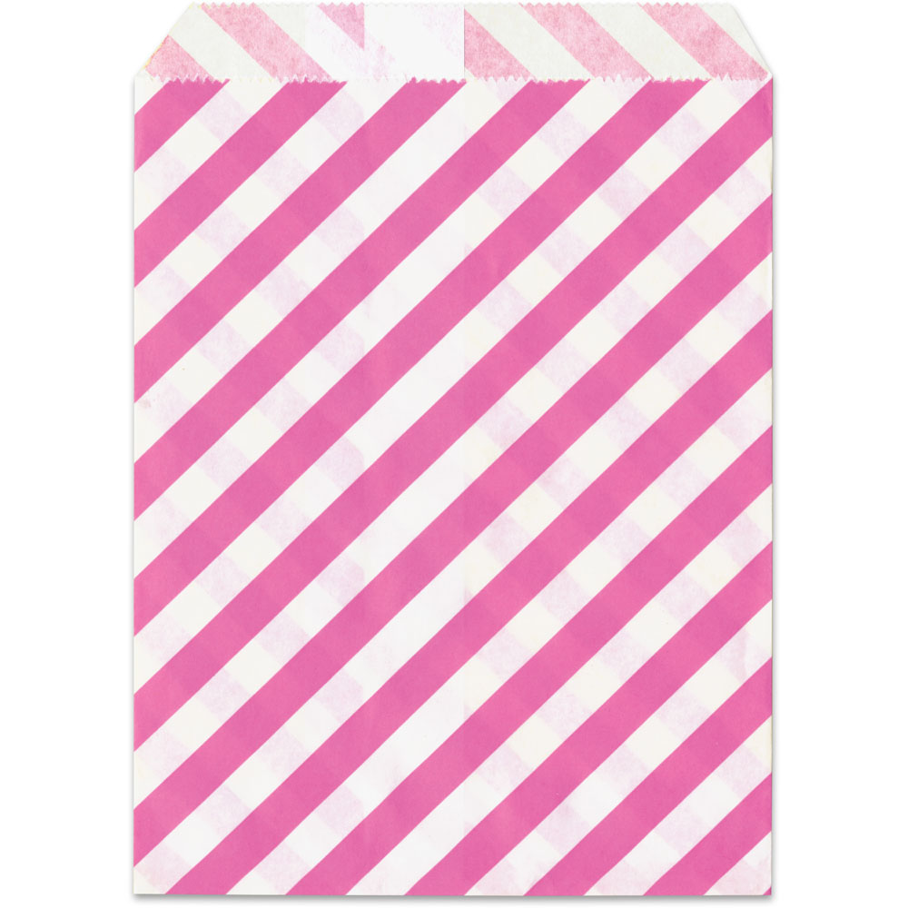 Geschenktüte, pink, gestreift, 13x16,5cm, 25 Stk.
