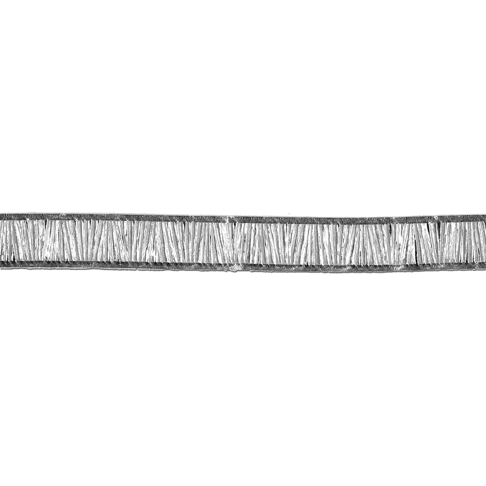 Verzierwachs-Breitbandborte, silber, 24,5cm x 20mm