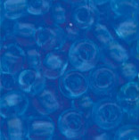 Rocailles im Döschen, 2,5mm, hellblau/transparent