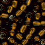 Rocailles im Döschen, 2,5mm, tabakbraun/Silbereinz
