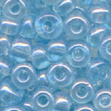 Rocailles im Döschen, 2,5mm, wasserblau/transparen