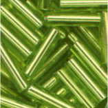 Glasstifte im Döschen, 7x2mm, grasgrün/Silbereinzu