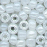 Rocailles im Döschen, 2,5mm, Ceylon perlmutt weiß