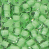 Rocailles im Döschen,2,5mm,kristall-Neon.apfelgrün