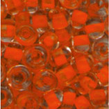 Rocailles im Döschen, 2,5mm,kristall-Neonf.orange