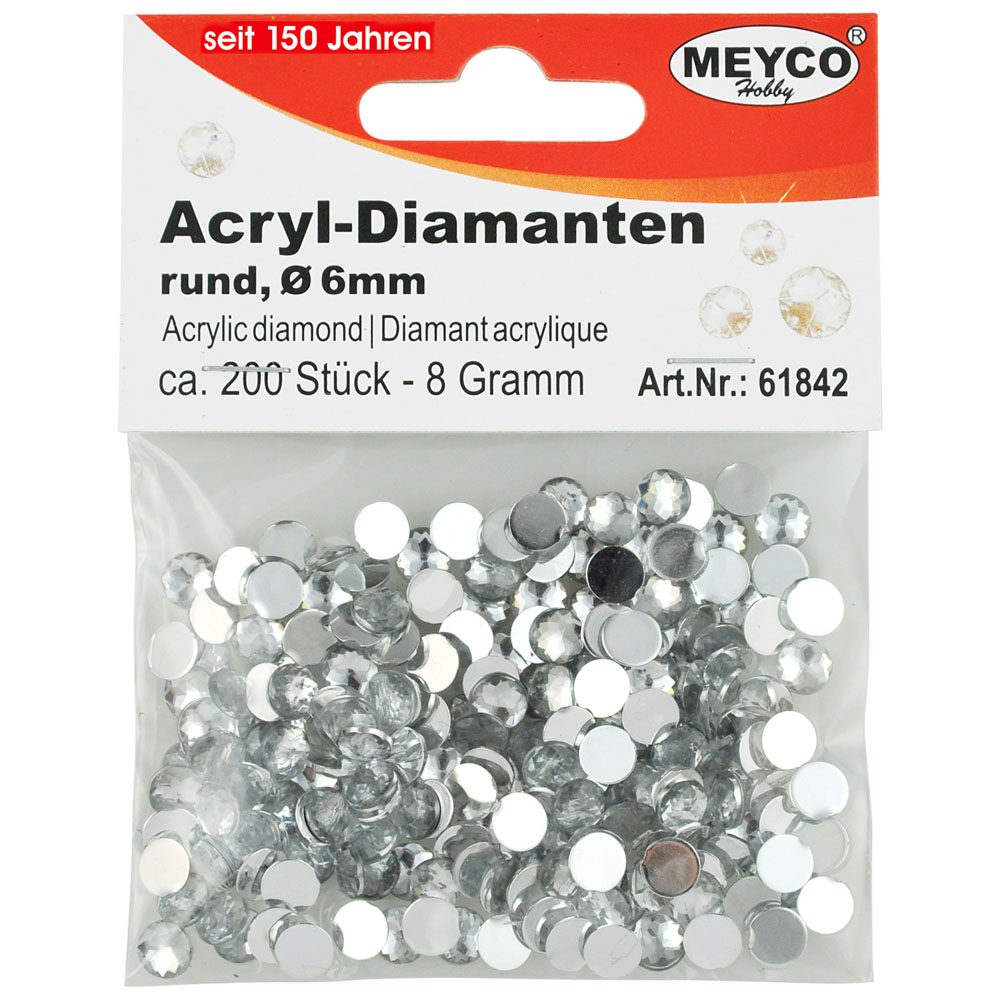 Acryl-Diamanten, Ø 6mm, 8g (ca. 200 Stück)
