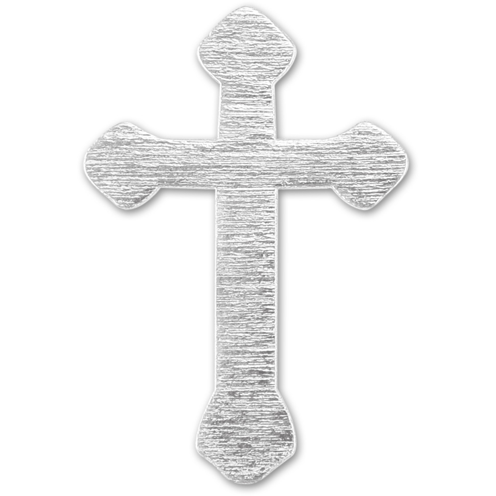 Kreuz aus Holz, 24 Stück im Beutel, silber
