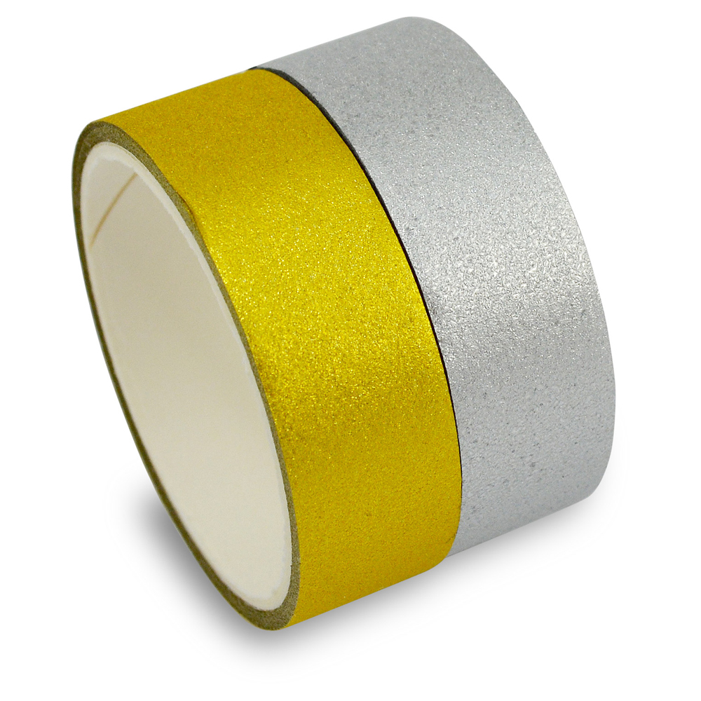 Glitter Washi-Tapes, Set/2; 1,5cm x 3m/ Rolle