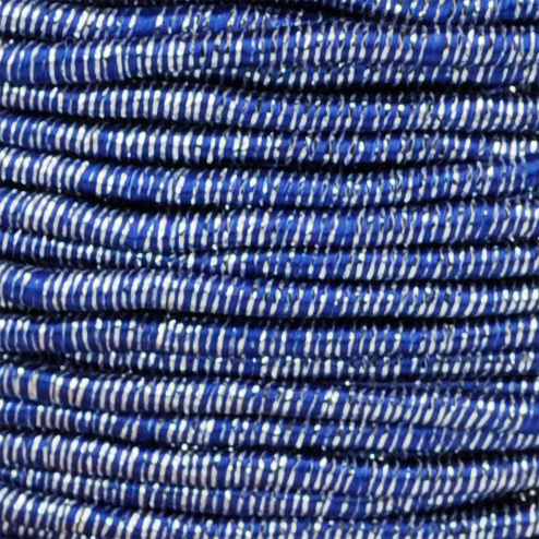 Kordel 3 mm / 50 m p.Rolle, blau/silber m.Draht